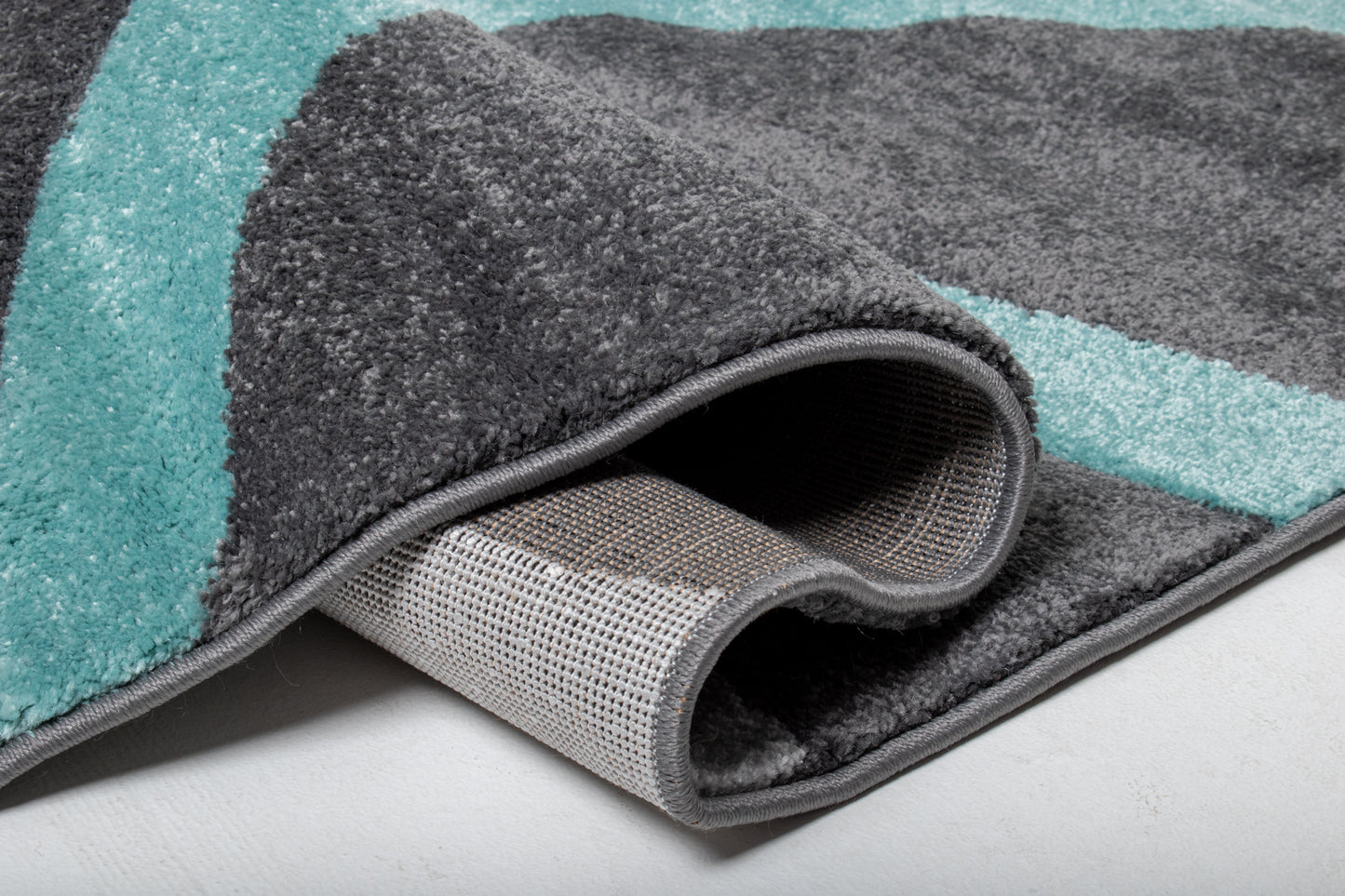 Simple Swirl Rug - Teal & Grey