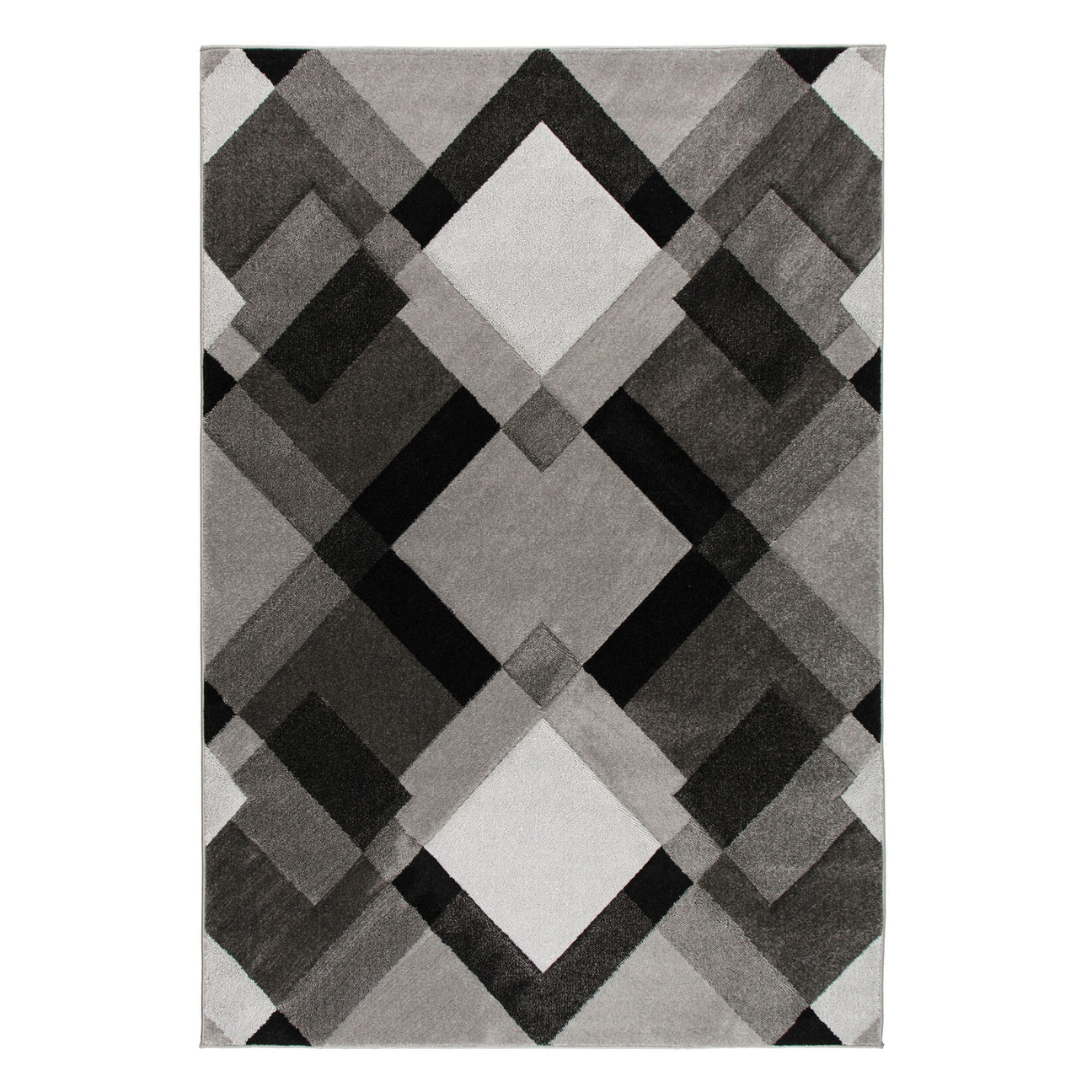 Graphite Gemstone Grid Rug