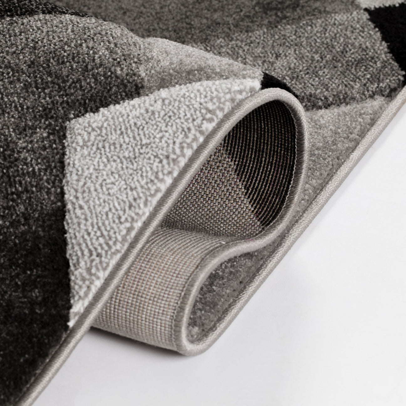 Graphite Gemstone Grid Rug
