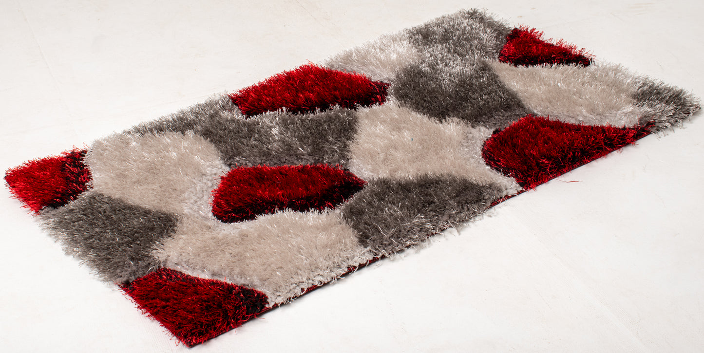 Pebble Perfection Shaggy Rug - Crimson