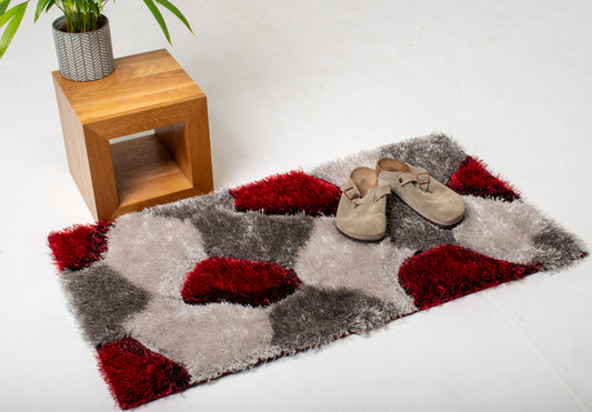 Pebble Perfection Shaggy Rug - Crimson