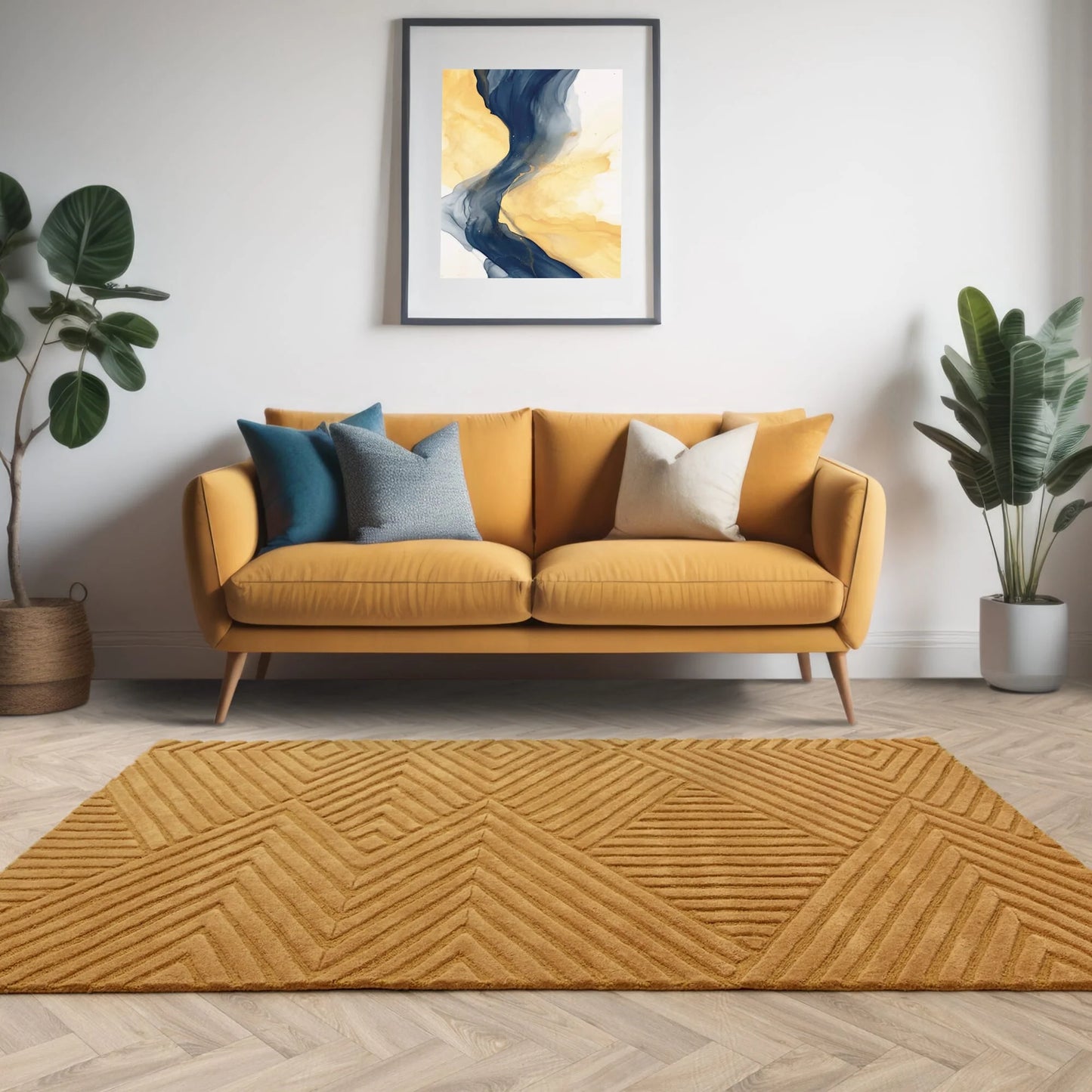 Hague Luxury Wool Rug - Ochre