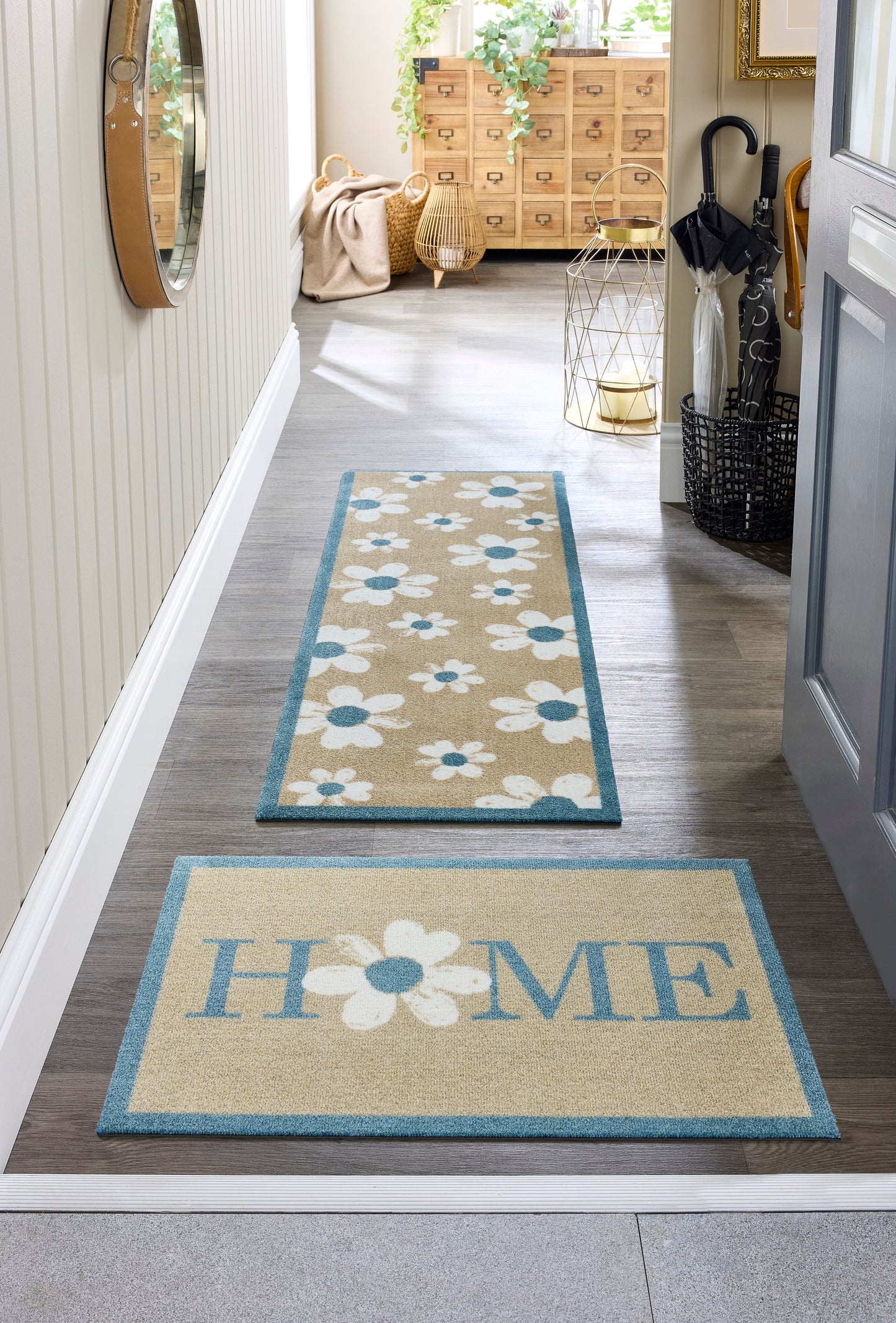 Flower Home Machine Washable Mat