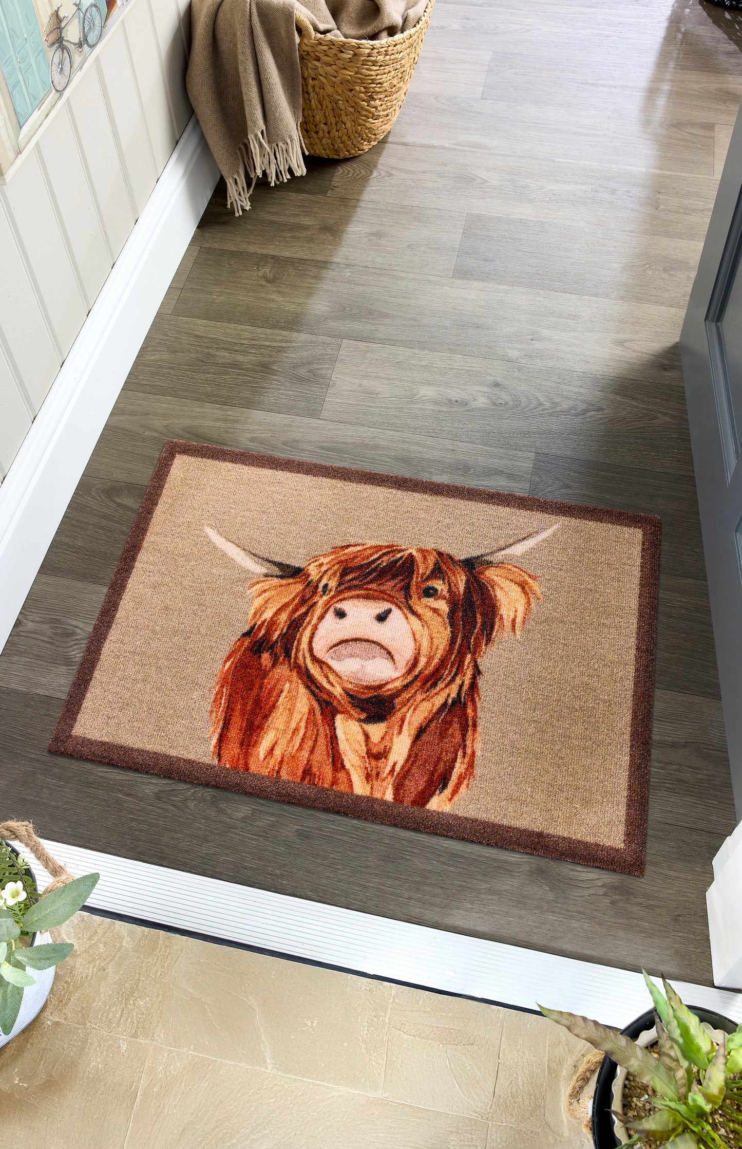 Highland Cow Machine Washable Mat