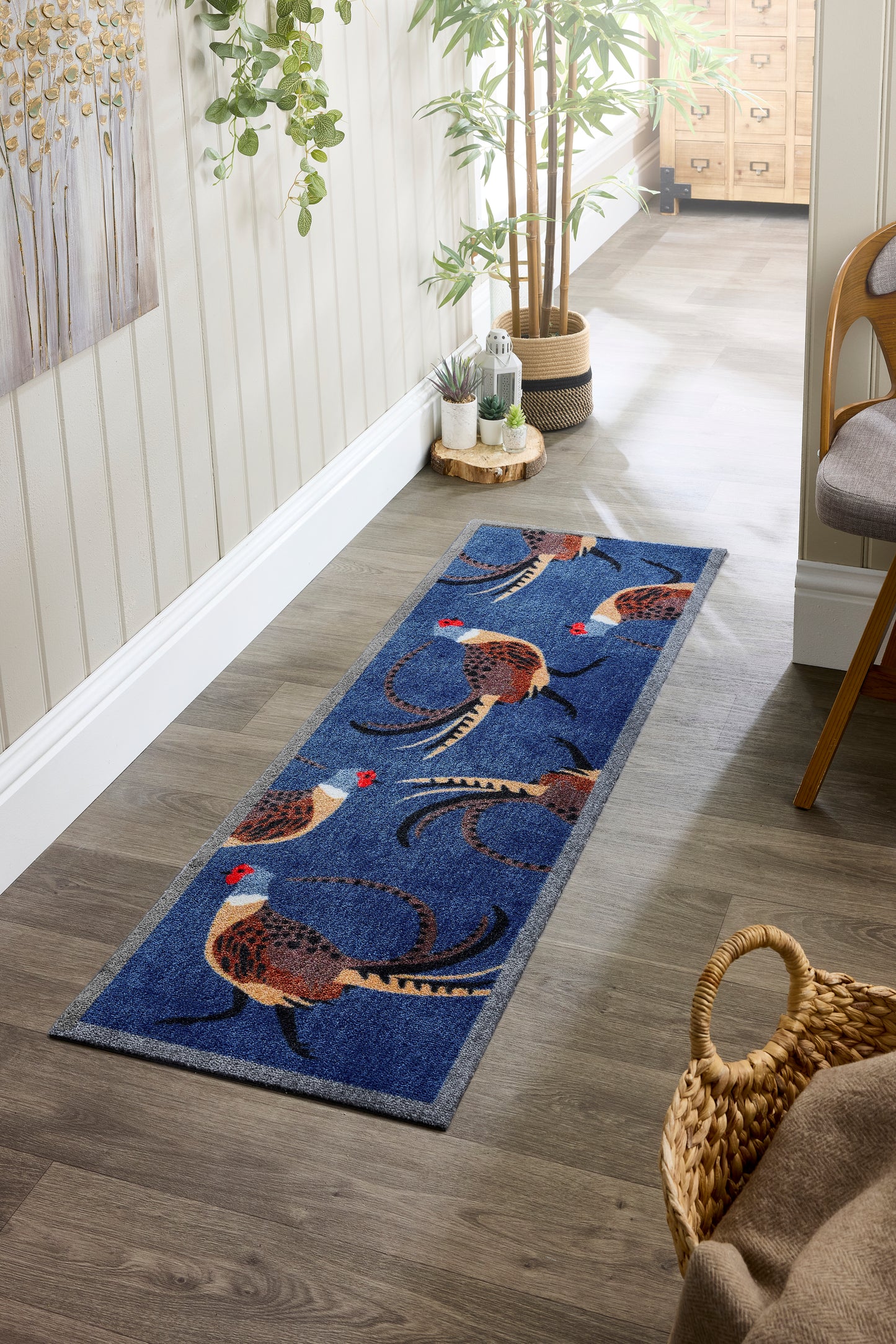 Blue Pheasant Non-Slip Runner