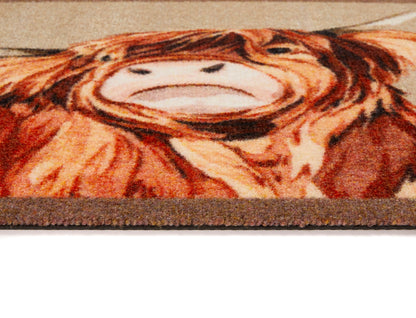 Highland Cow Machine Washable Mat