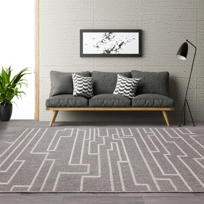 Camber Track Woven Rug - Grey