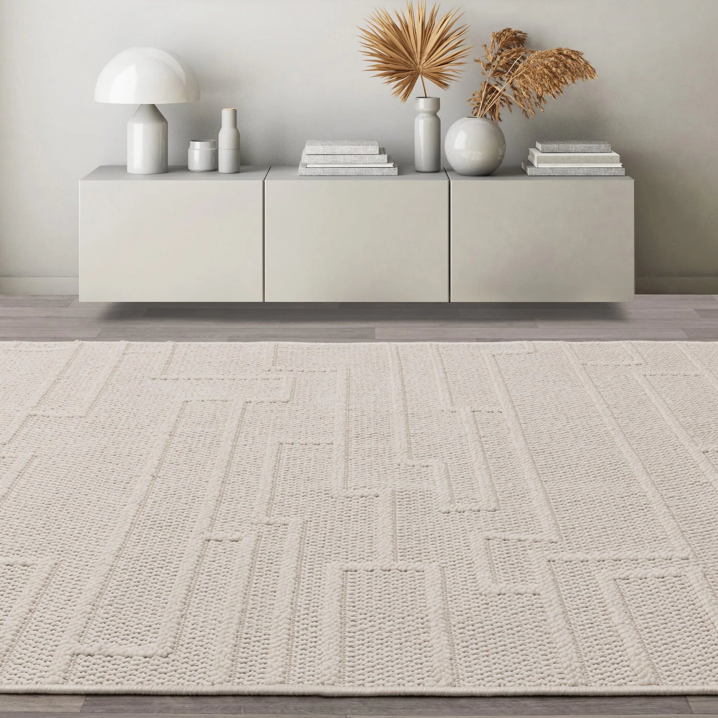 Camber Track Woven Rug - Ivory