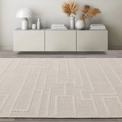 Camber Track Woven Rug - Ivory