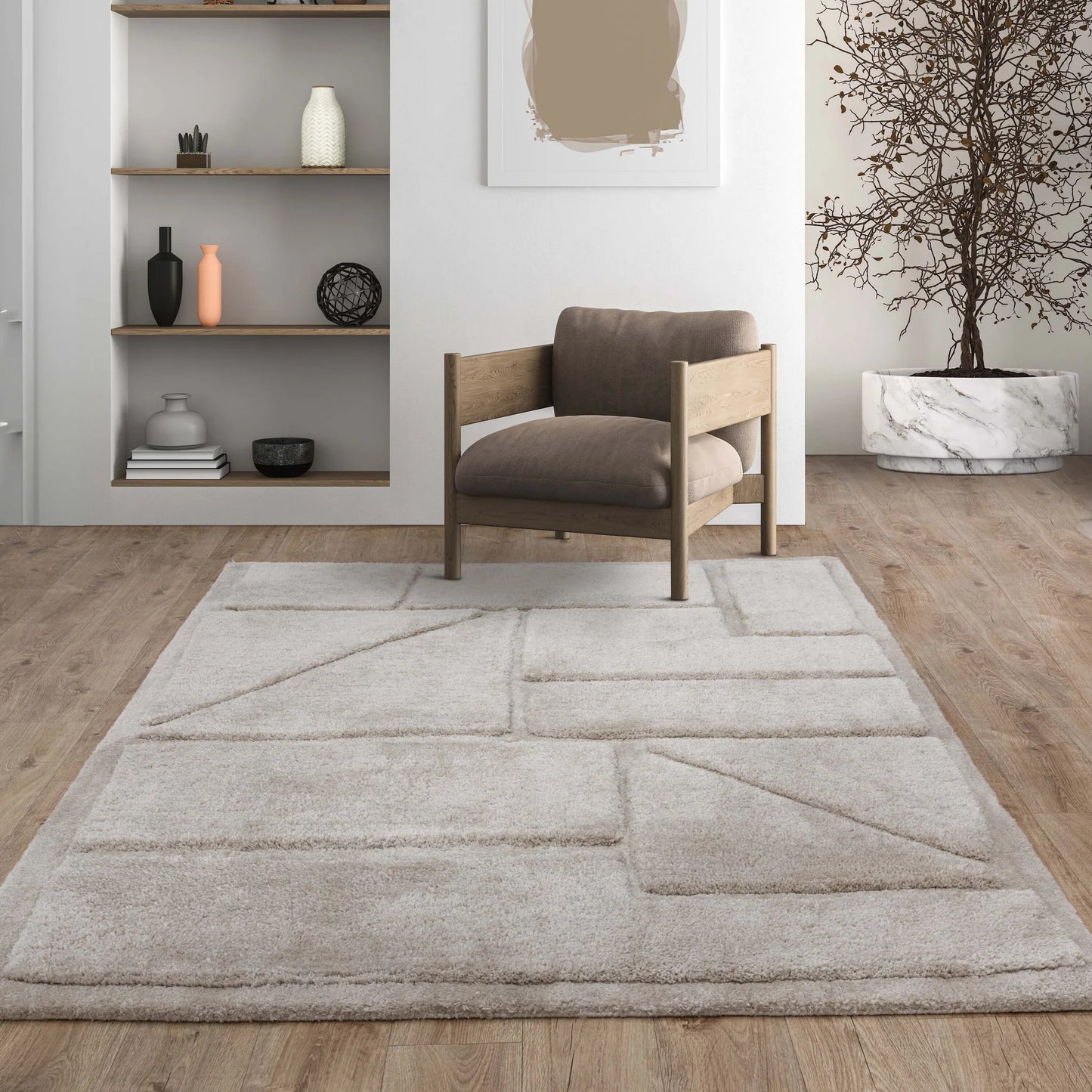 Horizon Geometric Luxury Rug - Sand